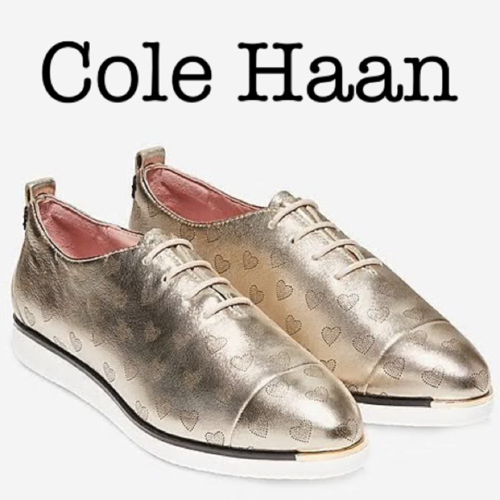 Cole Haan x Rodarte Women's Gold Heart Sneakers Size 8 1/2